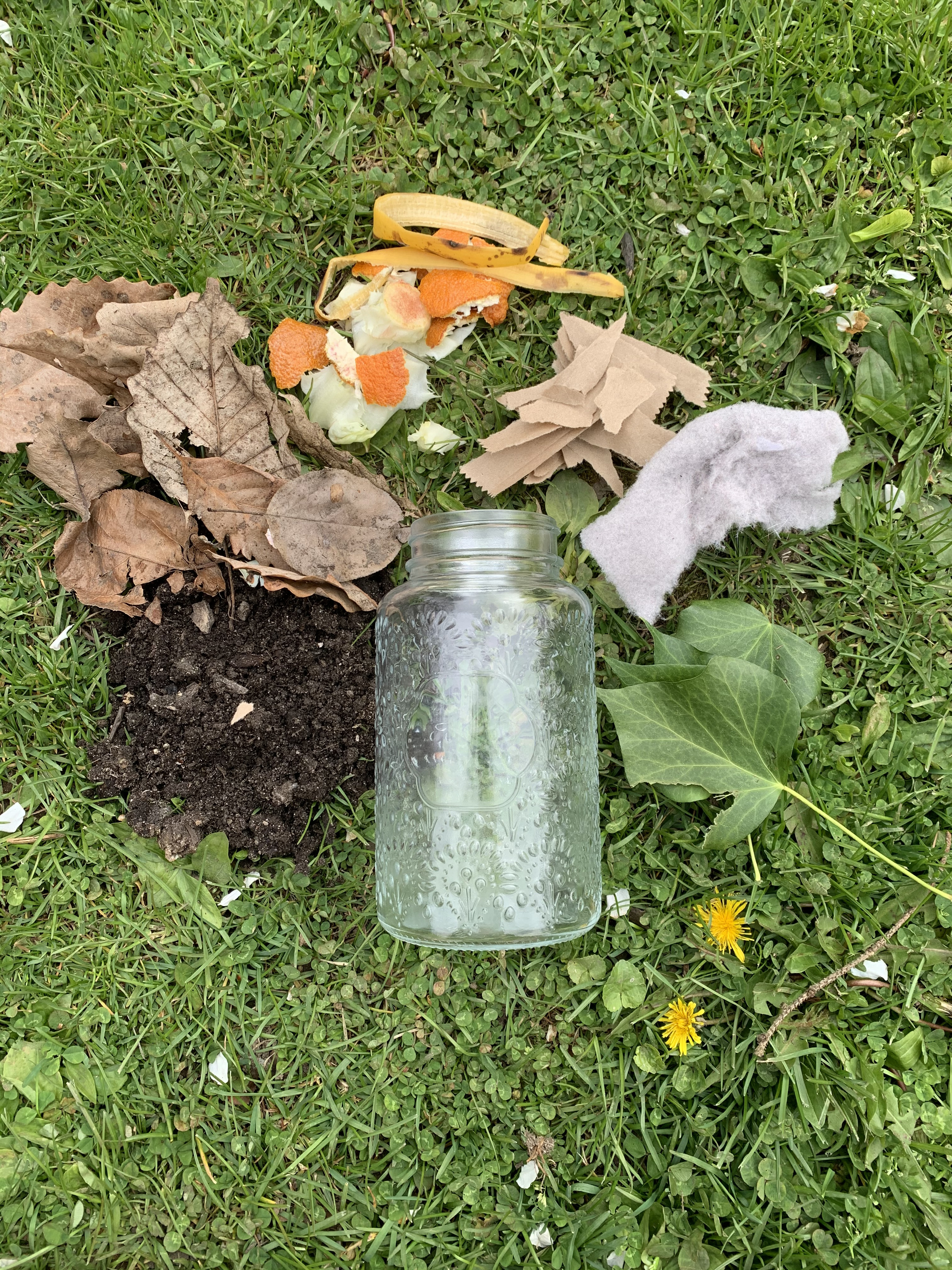soil layers in a jar